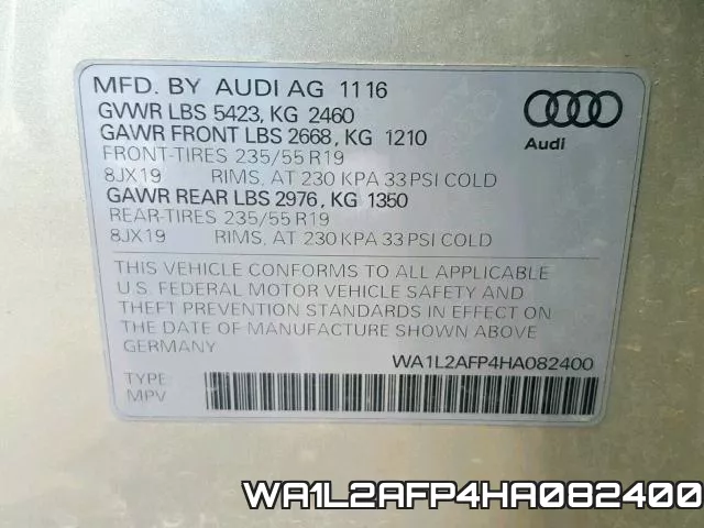 WA1L2AFP4HA082400 фото 2