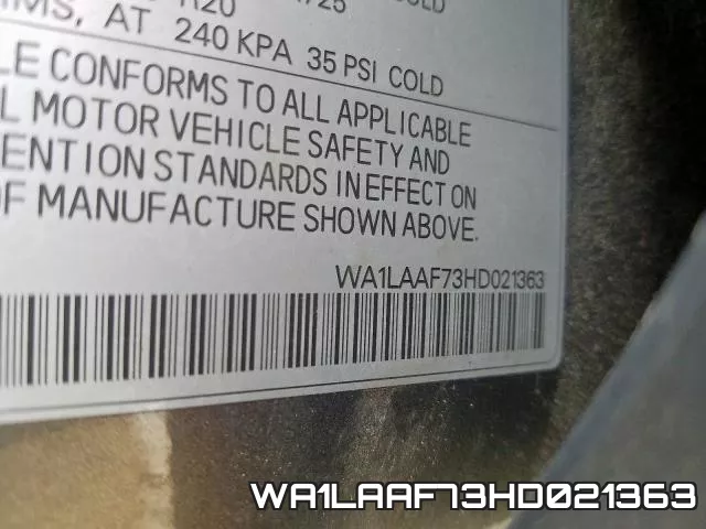 WA1LAAF73HD021363 фото 2