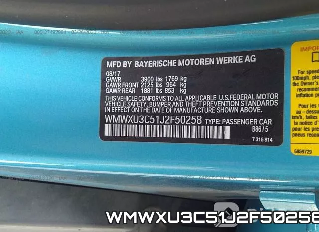 WMWXU3C51J2F50258 фото 7
