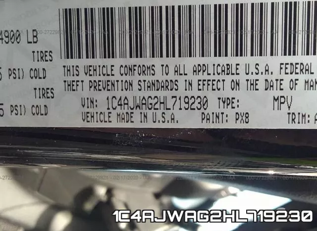 1C4AJWAG2HL719230 фото 6