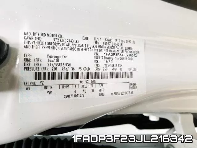 1FADP3F23JL216342 фото 2