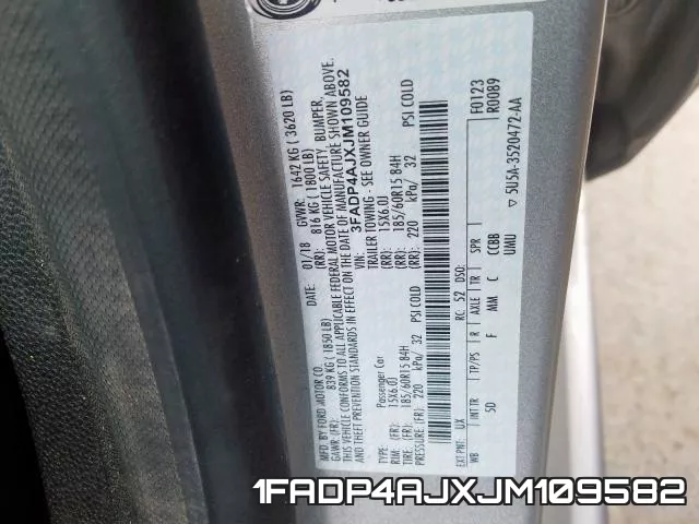 1FADP4AJXJM109582 фото 2