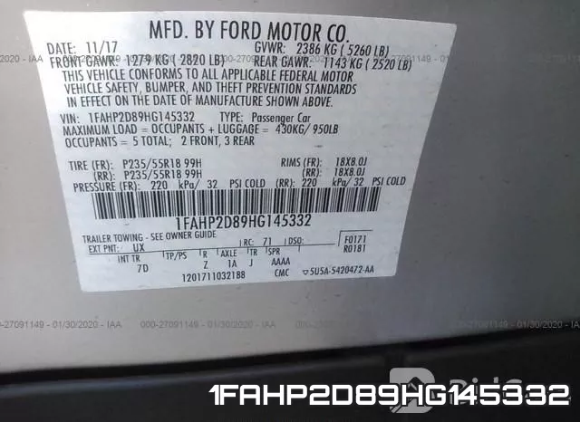 1FAHP2D89HG145332 фото 7