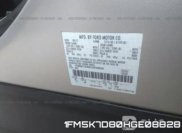 1FM5K7D80HGE08828 фото 8