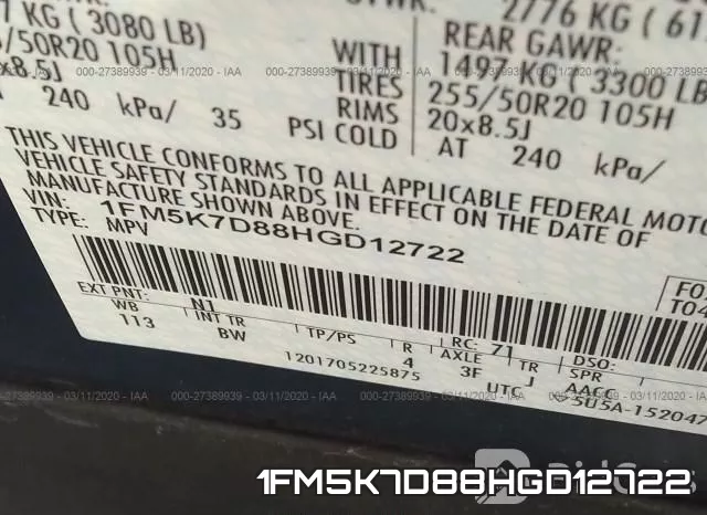 1FM5K7D88HGD12722 фото 5