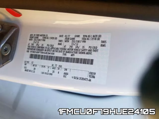1FMCU0F79HUE24105 фото 2