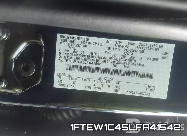 1FTEW1C45LFA41542 фото 7