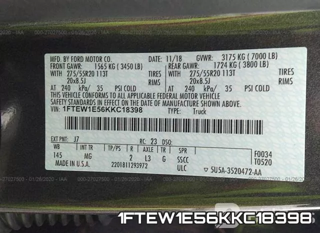 1FTEW1E56KKC18398 фото 6