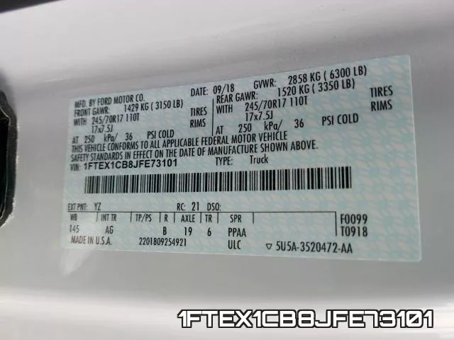 1FTEX1CB8JFE73101 фото 2