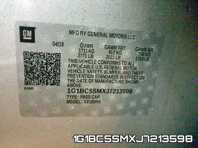 1G1BC5SMXJ7213598 фото 2