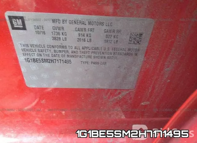 1G1BE5SM2H7171495 фото 4