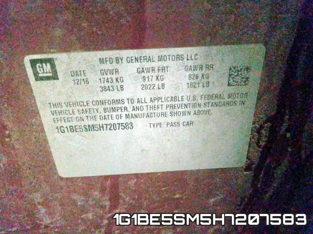 1G1BE5SM5H7207583 фото 2