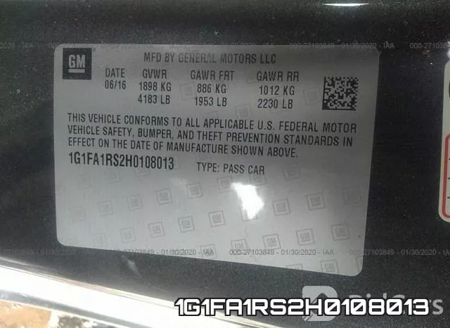 1G1FA1RS2H0108013 фото 9