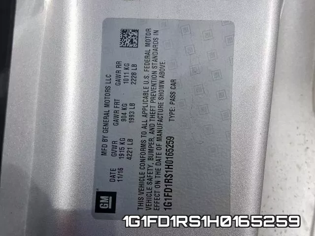 1G1FD1RS1H0165259 фото 2