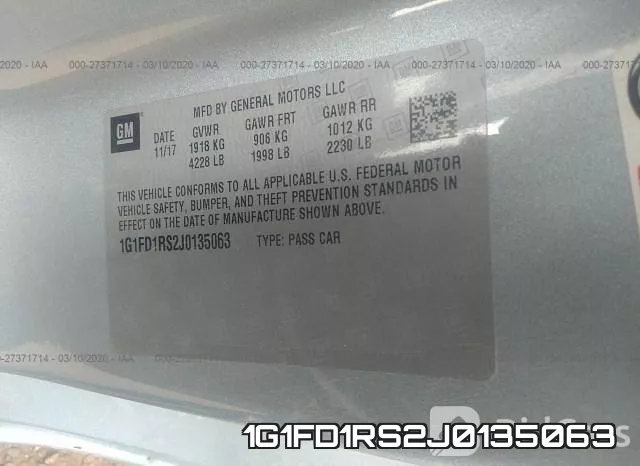 1G1FD1RS2J0135063 фото 8