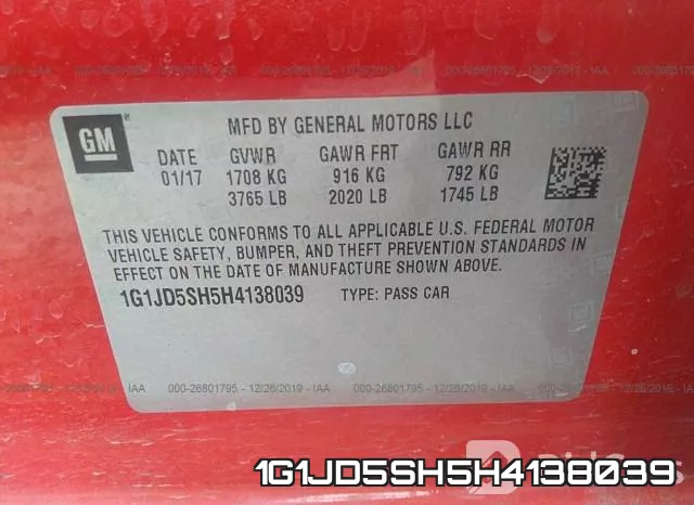 1G1JD5SH5H4138039 фото 7