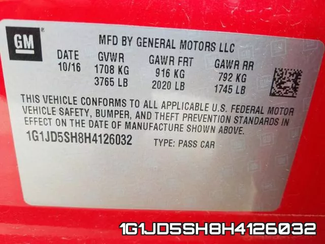 1G1JD5SH8H4126032 фото 2