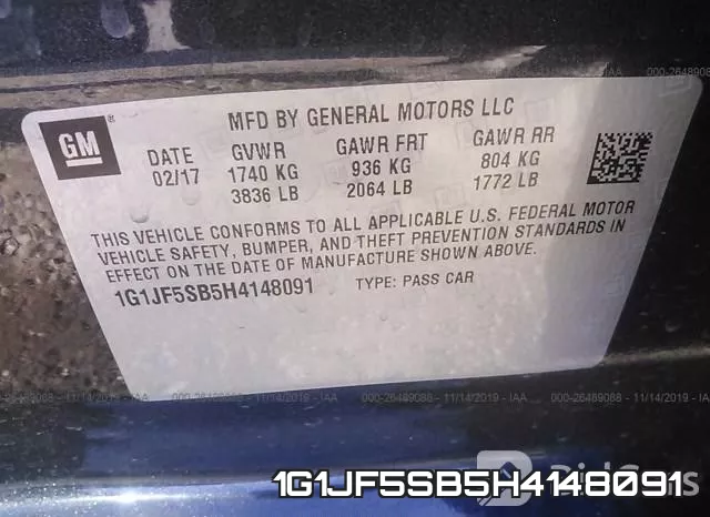 1G1JF5SB5H4148091 фото 5