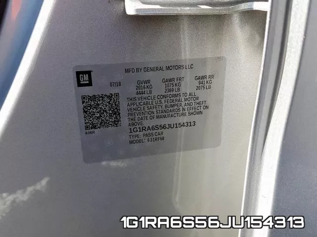 1G1RA6S56JU154313 фото 2
