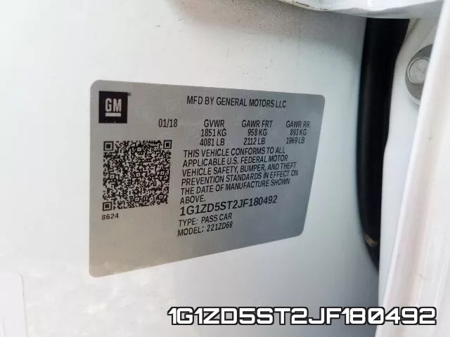 1G1ZD5ST2JF180492 фото 2