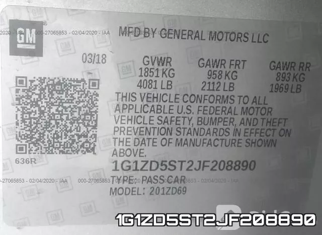 1G1ZD5ST2JF208890 фото 7