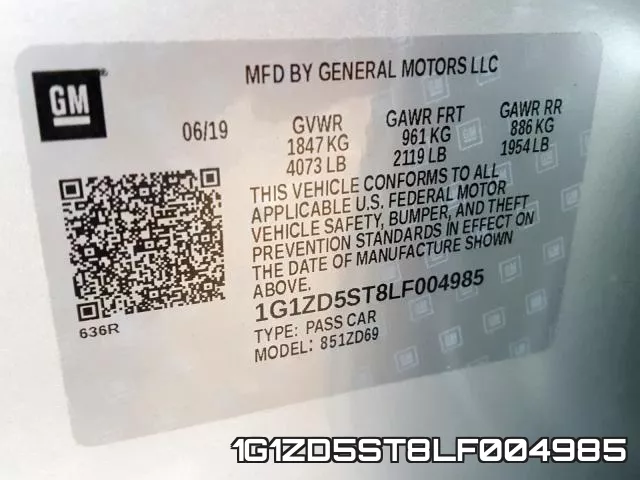 1G1ZD5ST8LF004985 фото 2