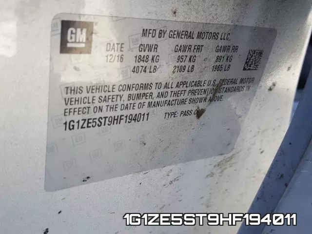 1G1ZE5ST9HF194011 фото 2