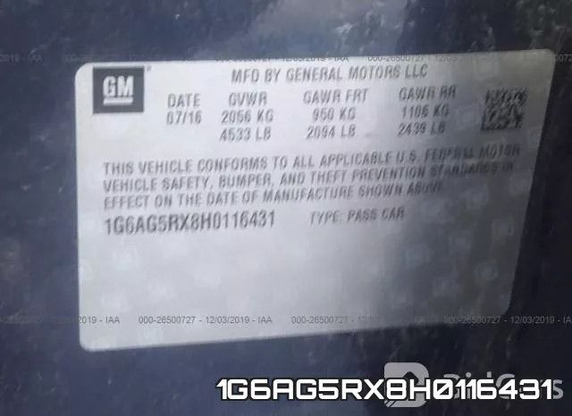 1G6AG5RX8H0116431 фото 7