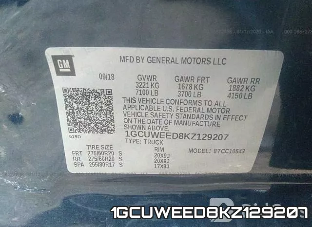 1GCUWEED8KZ129207 фото 6