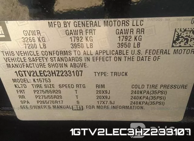 1GTV2LEC3HZ233107 фото 5