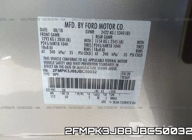 2FMPK3J88JBC50032 фото 4