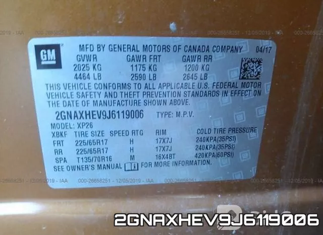 2GNAXHEV9J6119006 фото 6