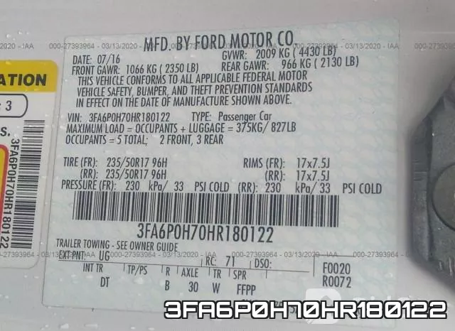 3FA6P0H70HR180122 фото 7