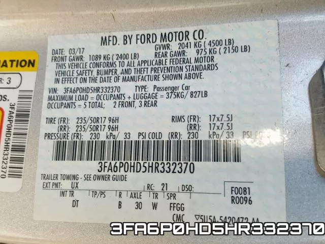 3FA6P0HD5HR332370 фото 2