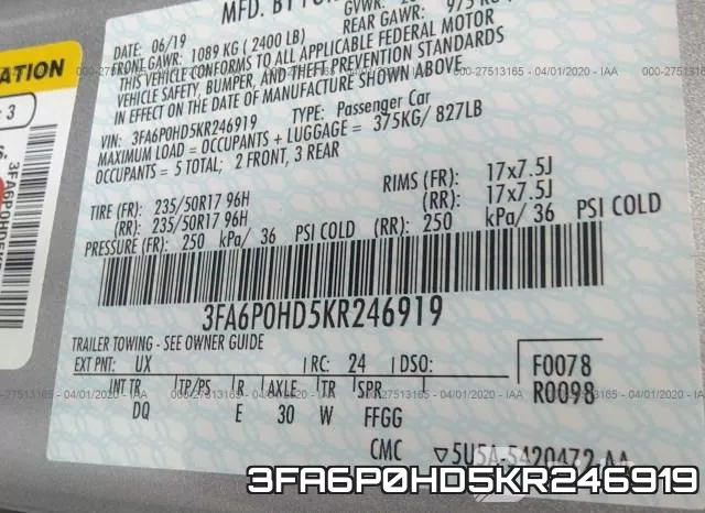 3FA6P0HD5KR246919 фото 8