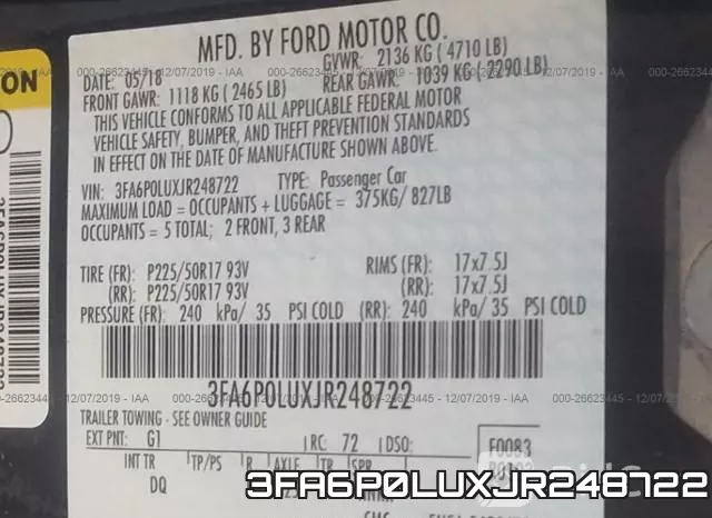 3FA6P0LUXJR248722 фото 8