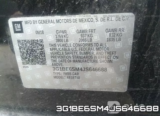 3G1BE6SM4JS646688 фото 5