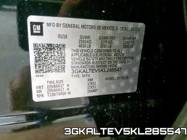 3GKALTEV5KL285547 фото 2