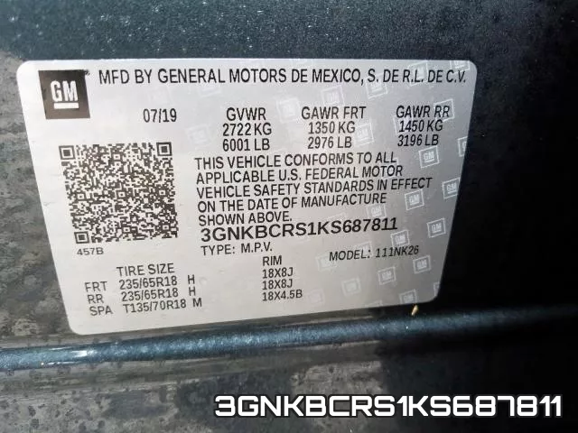 3GNKBCRS1KS687811 фото 2