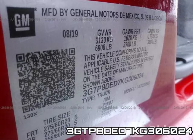 3GTP8DED7KG306024 фото 6