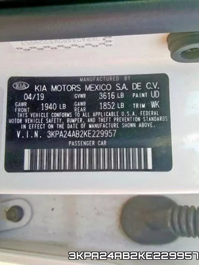 3KPA24AB2KE229957 фото 2
