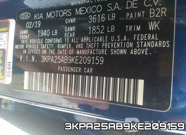 3KPA25AB9KE209159 фото 6