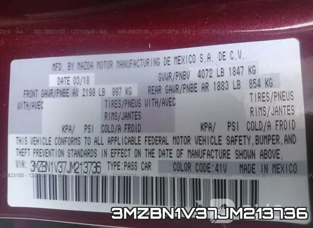 3MZBN1V37JM213736 фото 5