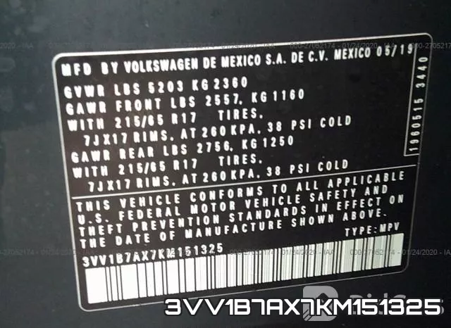 3VV1B7AX7KM151325 фото 9