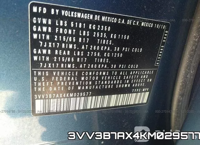 3VV3B7AX4KM029577 фото 9