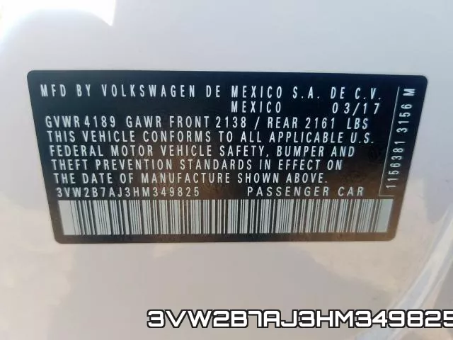 3VW2B7AJ3HM349825 фото 2