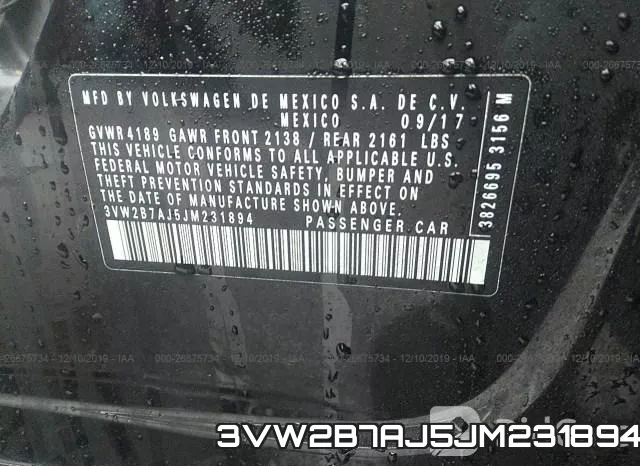 3VW2B7AJ5JM231894 фото 6