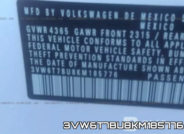 3VW6T7BU8KM185776 фото 5