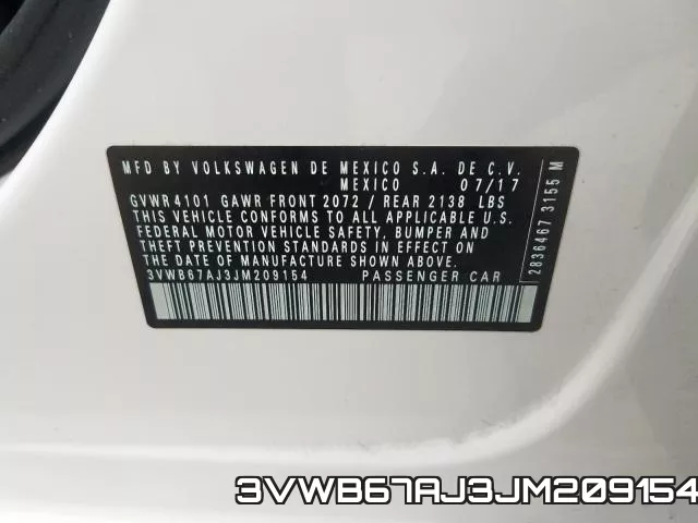 3VWB67AJ3JM209154 фото 2