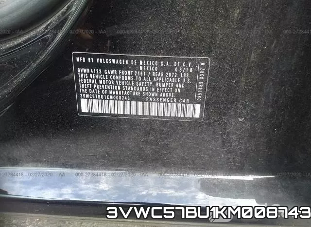 3VWC57BU1KM008743 фото 7